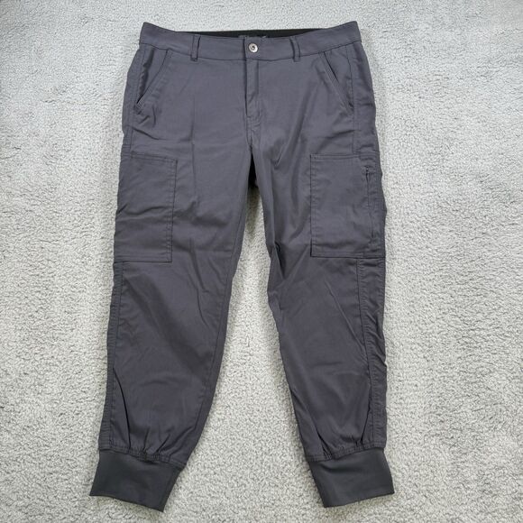 Prana Pants Womens Size 12 Grey HALLE JOGGER II Cargo Stretch Hiking Camp - Picture 1 of 10